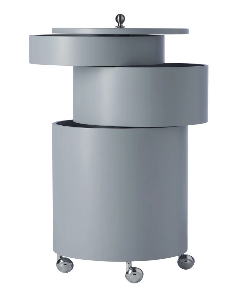 Verpan Servierwagen Barboy - Blau - mitteldichte bemalte Holzfaserplatte - Designer Verner Panton 