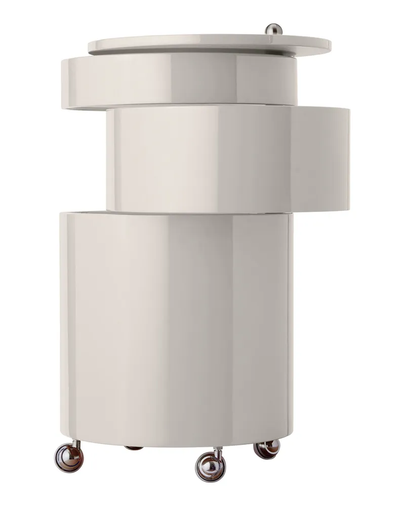 Verpan Servierwagen Barboy - Blau - mitteldichte bemalte Holzfaserplatte - Designer Verner Panton 