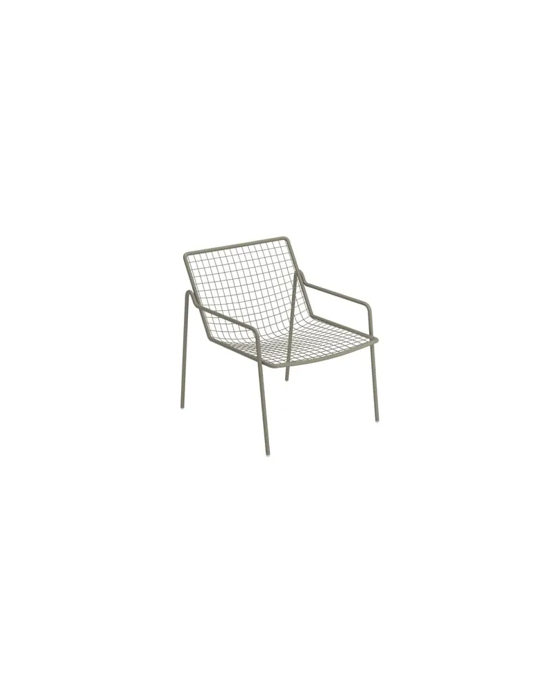 EMU Niedrig stapelbarer Sessel Rio R50 - Grau - Stahl - Designer Anton Cristell 