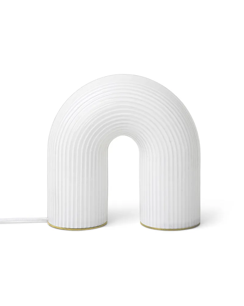 ferm LIVING Tischleuchte Vuelta - Weiß - Opalglas mit Streifen - Designer Trine Andersen 