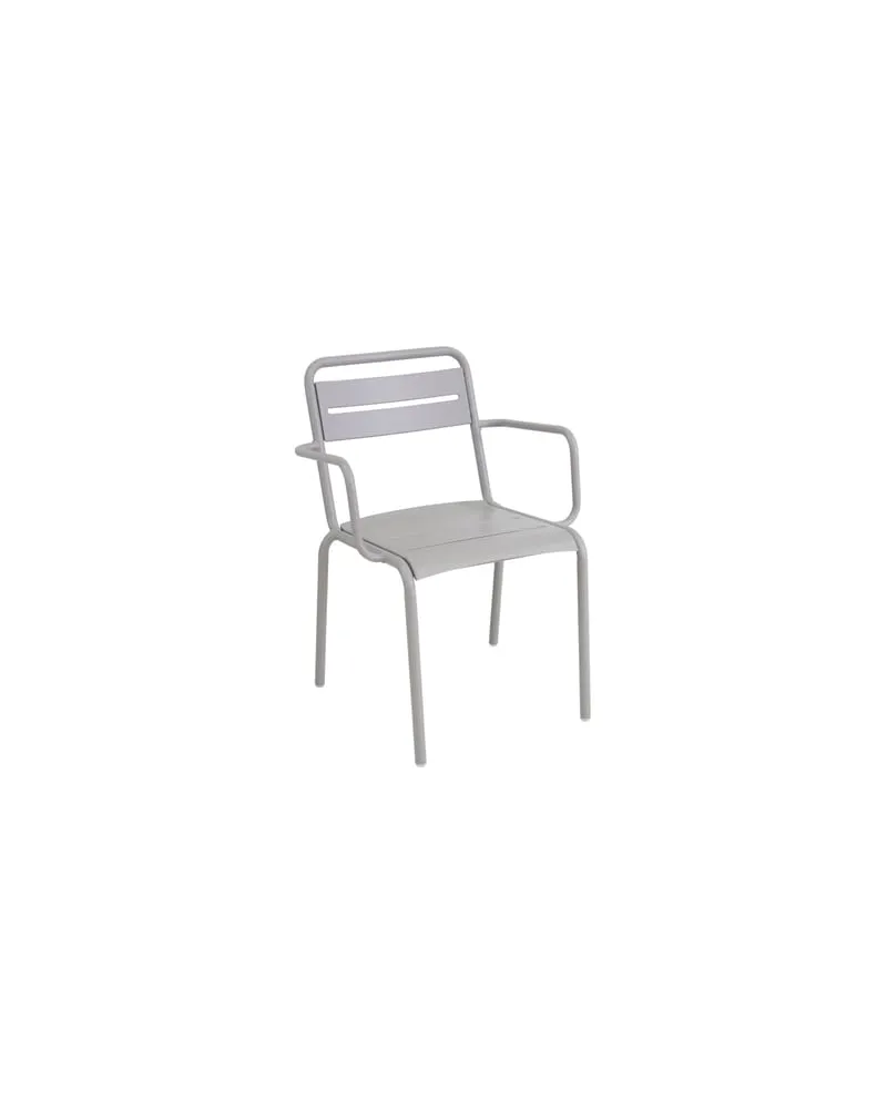 EMU Stapelbarer Sessel Star - Grau - gefirnister Stahl 