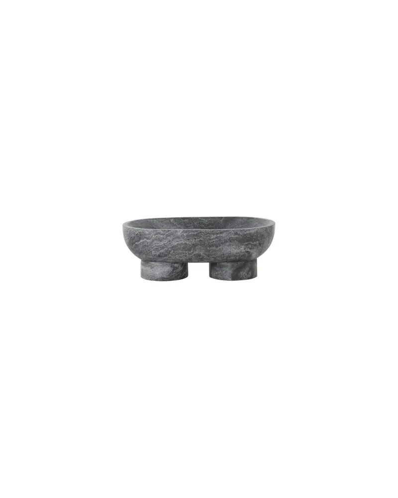 ferm LIVING Schale Alza - Schwarz - Marmor 
