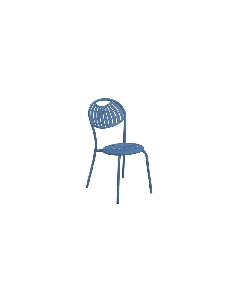 EMU Stapelbarer Stuhl Coupole - Blau - gefirnister Stahl - Designer Emu Studio 