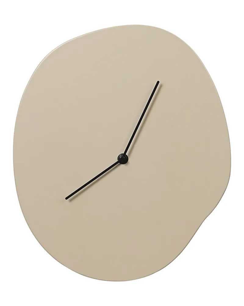 ferm LIVING Wanduhr Melt - Beige - Holzfaserplatte 