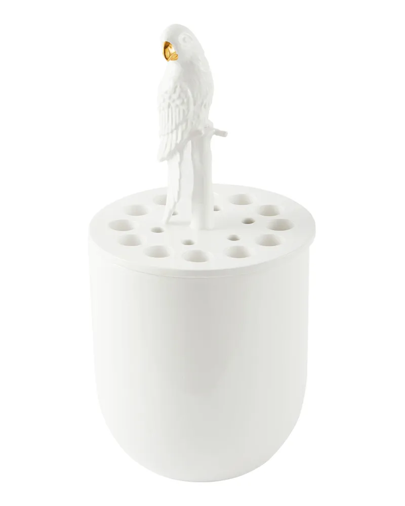 POLSPOTTEN Vase Bird Watching - Weiß - emaillierte Keramik - Designer Design Koens & Middelkoop 