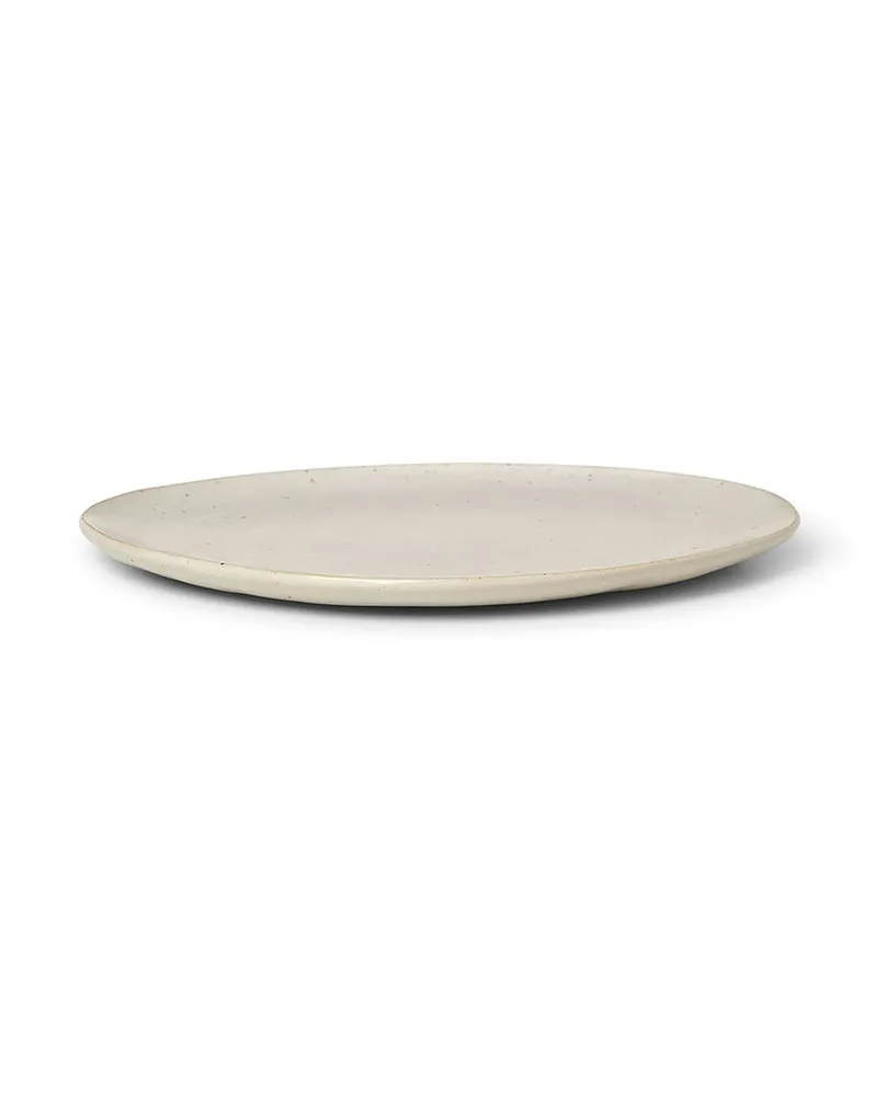 ferm LIVING Dessertteller Flow - Weiß - emailliertes Porzellan 