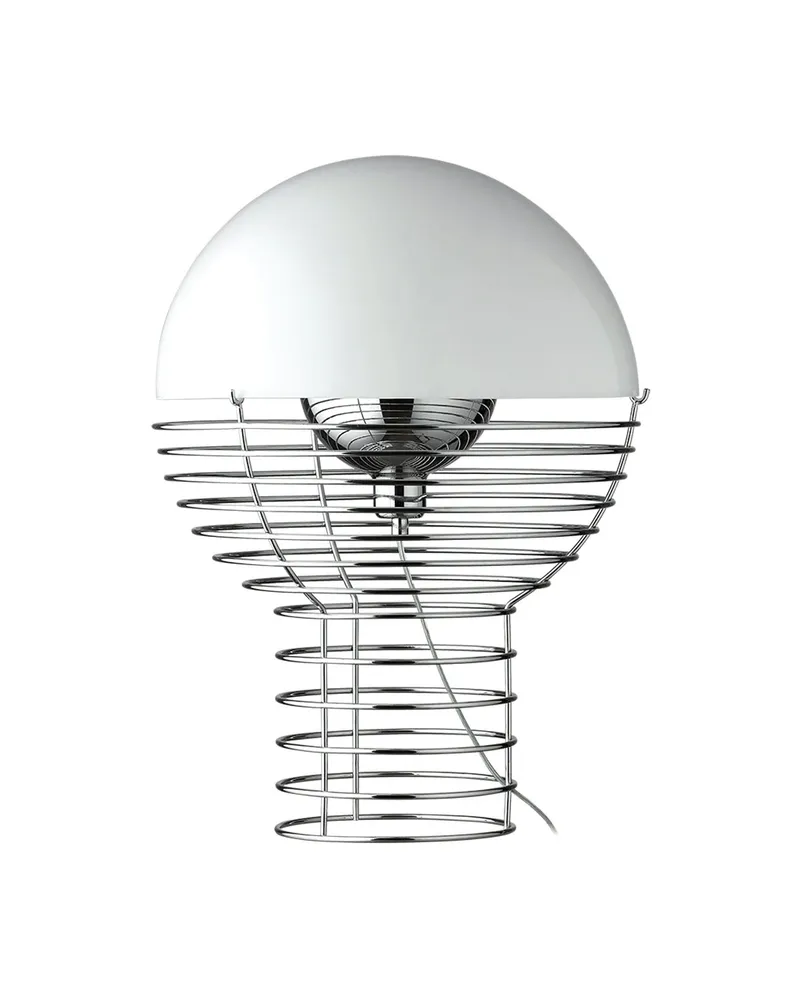 Verpan Tischleuchte Wire - Rot - verchromter Stahl - Designer Verner Panton 