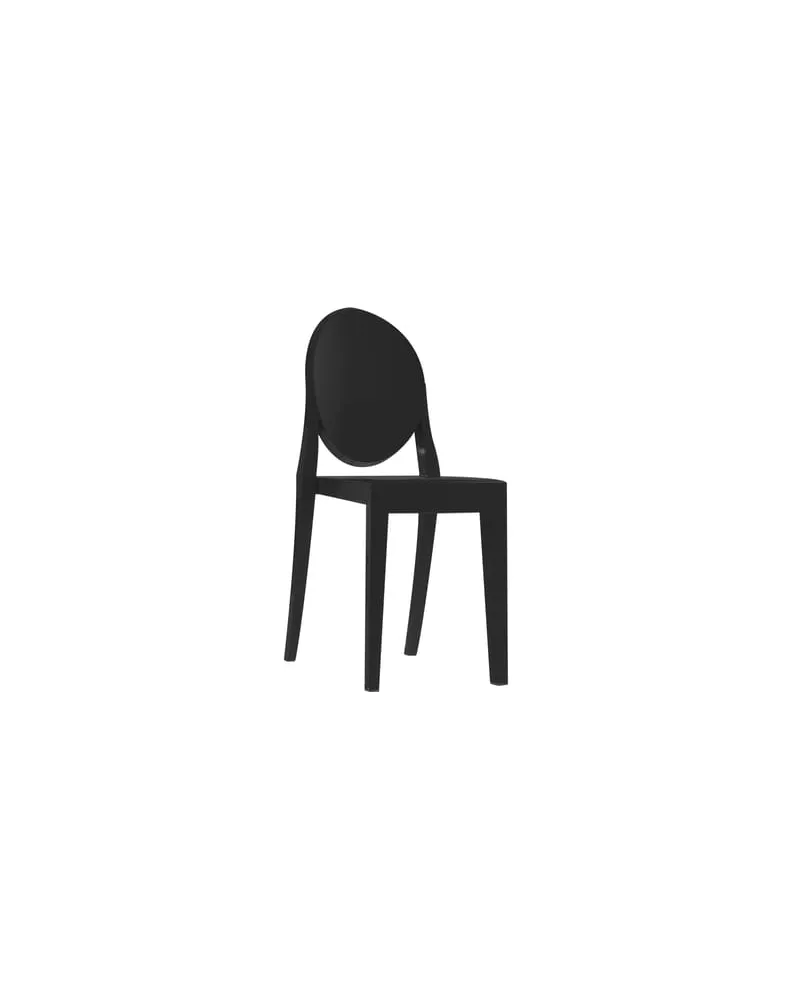 Kartell Stapelbarer Stuhl Ghost - Schwarz - Polycarbonat 2.0 - Designer Philippe Starck 