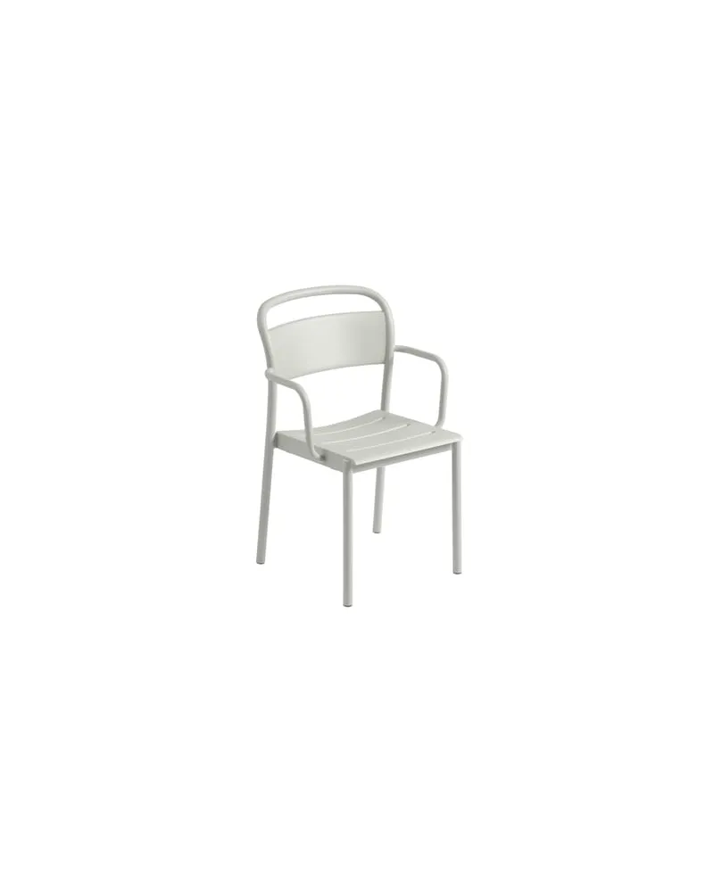 Muuto Stapelbarer Sessel Linear - Grau - Pulverbeschichteter Stahl - Designer Thomas Bentzen 