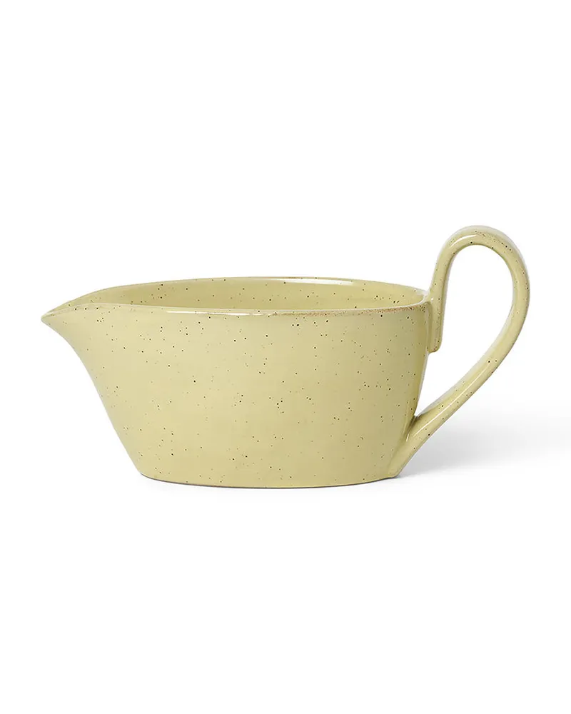 ferm LIVING Sauciere Flow - Gelb - emailliertes Porzellan 