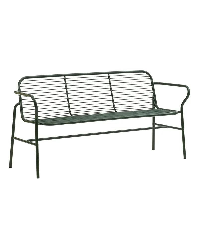 Normann Copenhagen Bank mit Rückenlehne Vig - Grün - thermolackierter Stahl - Designer Simon Legald 