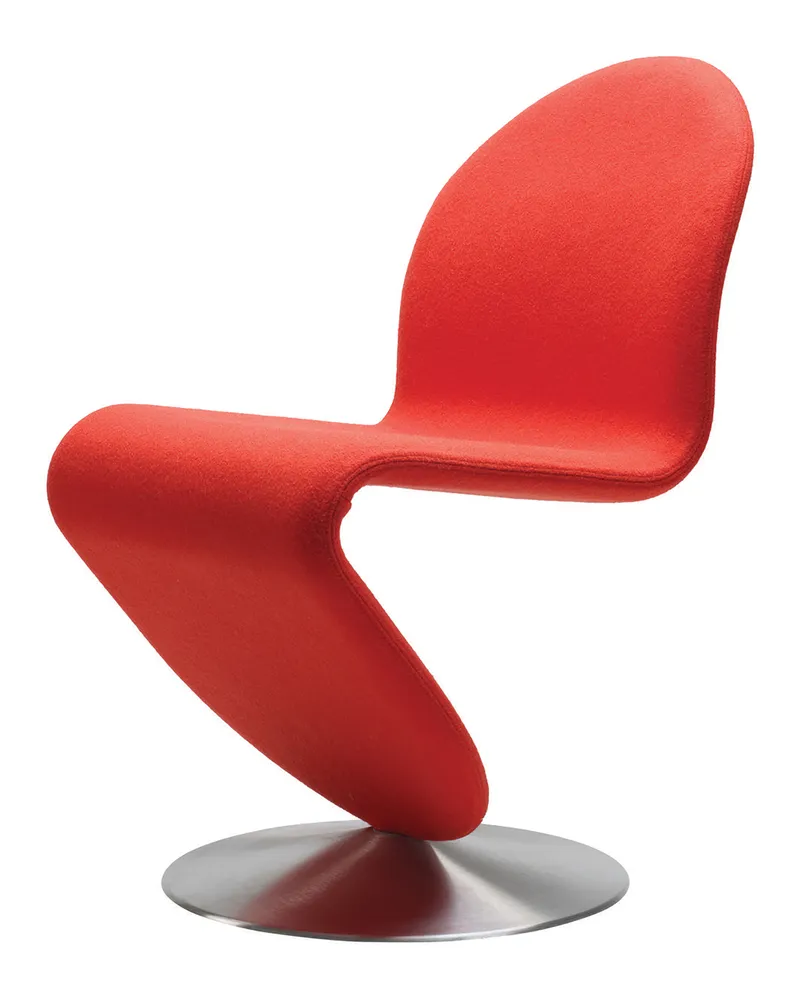 Verpan Gepolsterter Stuhl 123 - Rot - Schaumstoff - Designer Verner Panton 