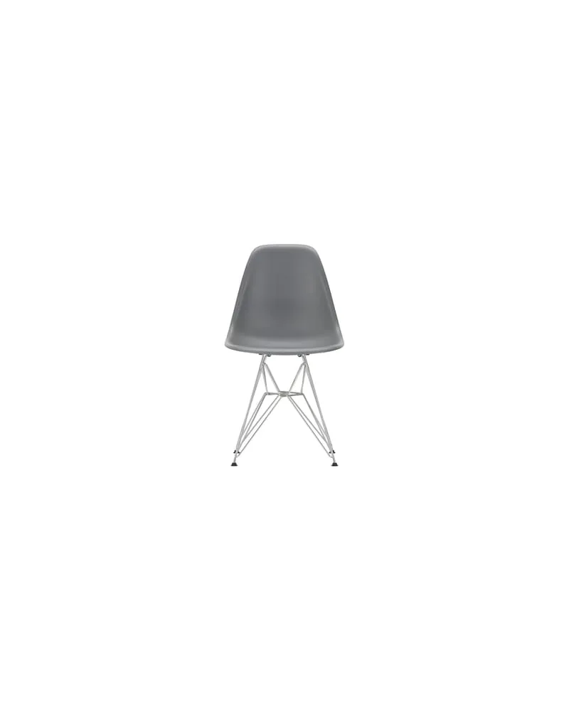 Vitra Stuhl Eames Plastic - Grau - verchromter Stahl - Designer Charles & Ray Eames 