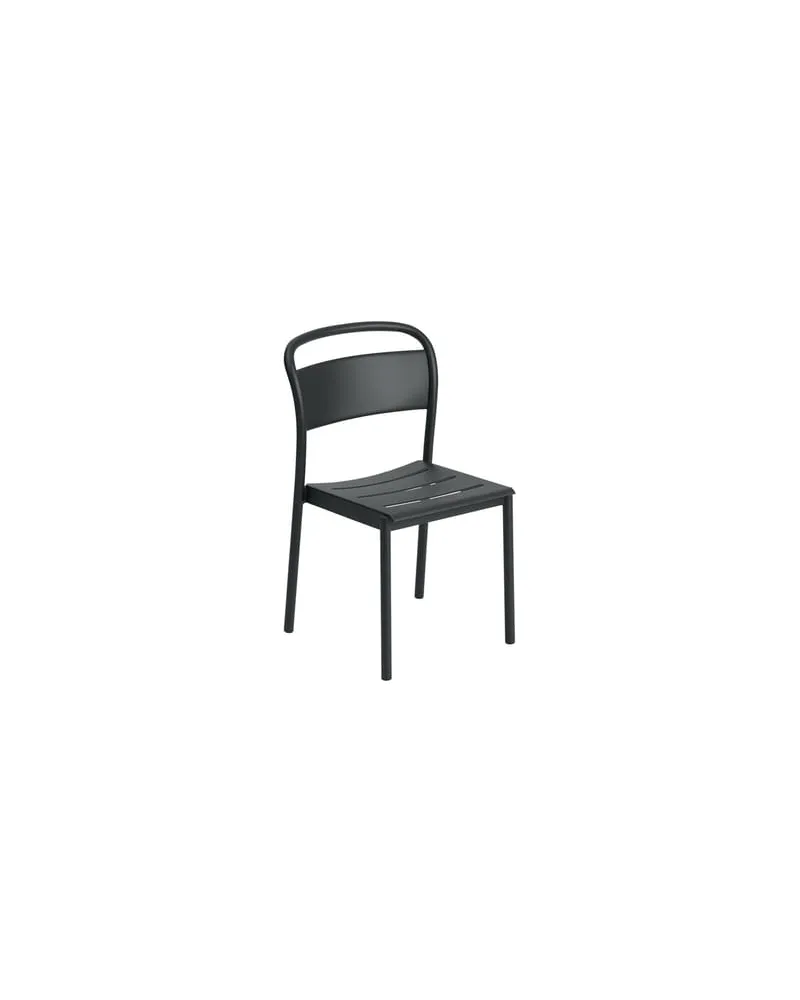 Muuto Stapelbarer Stuhl Linear - Schwarz - Stahl - Designer Thomas Bentzen 