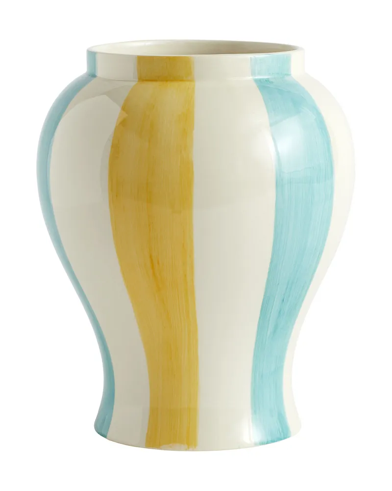 Hay Vase Sobremesa - Grün - emaillierter Sandstein - Designer Laila Gohar 