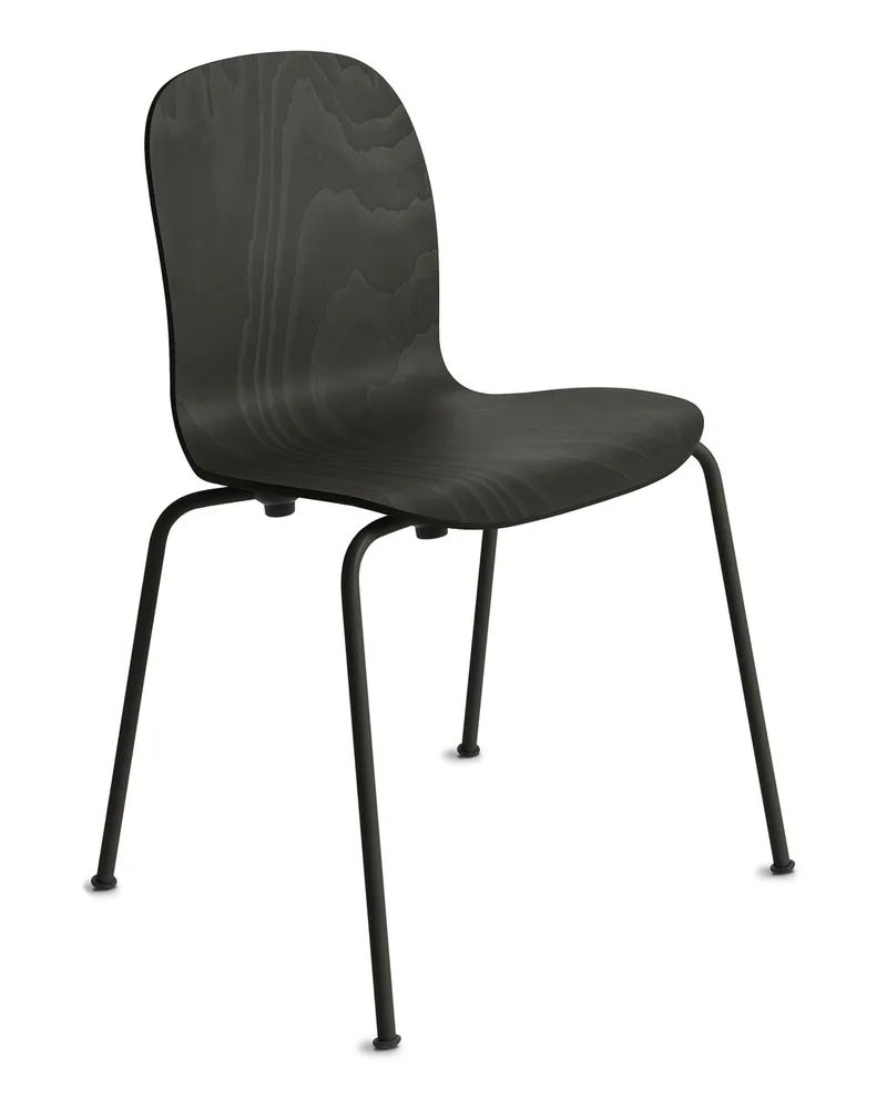 Cappellini Stapelbarer Stuhl Tate - Schwarz - Gebeiztes Buchensperrholz - Designer Jasper Morrison 