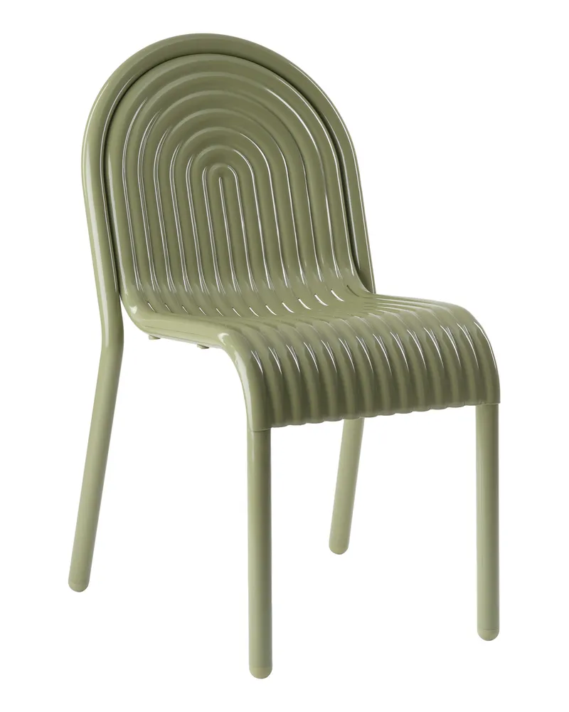 Tom Dixon Stapelbarer Stuhl Groove - Grün - Aluminium - Designer Tom Dixon 