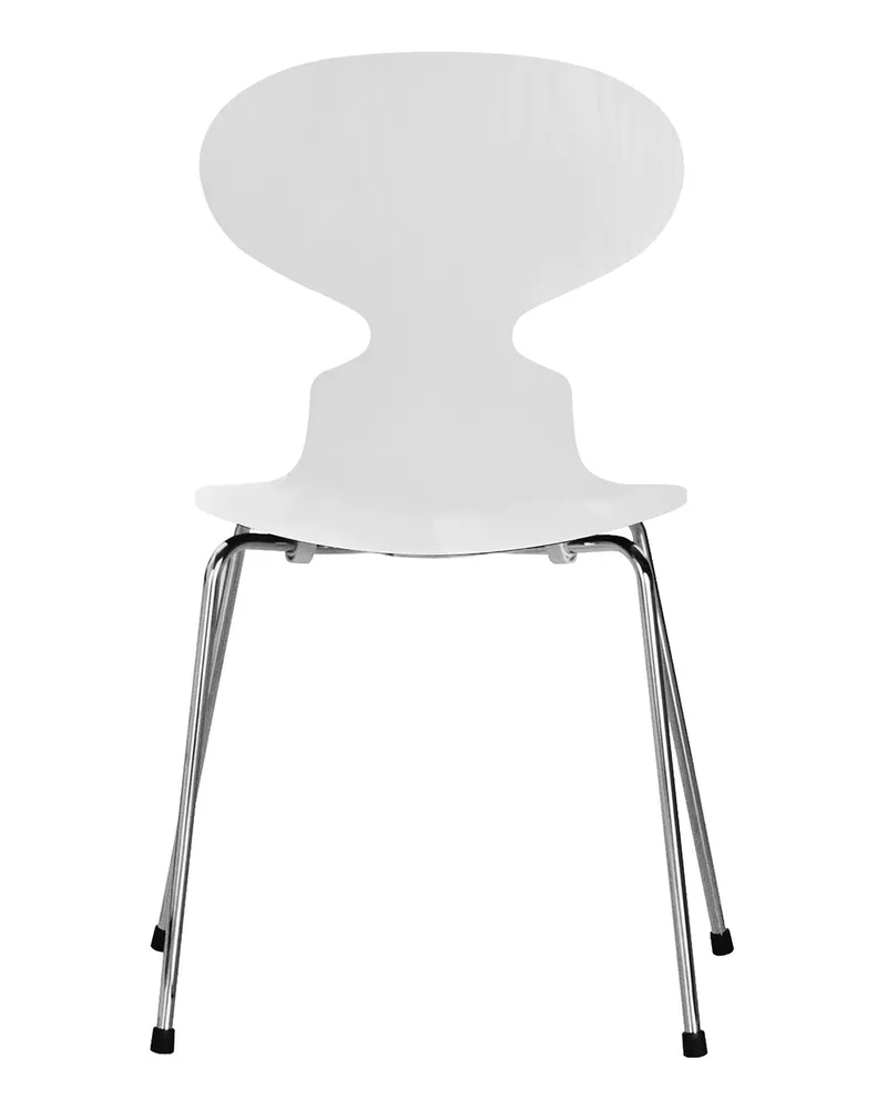Fritz Hansen Stapelbarer Stuhl Fourmi - Schwarz - Eschefurnier - Designer Arne Jacobsen 