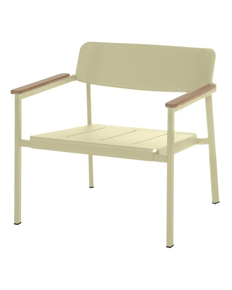 EMU Lounge Sessel Shine - Beige - Teakholz - Designer Arik Levy 