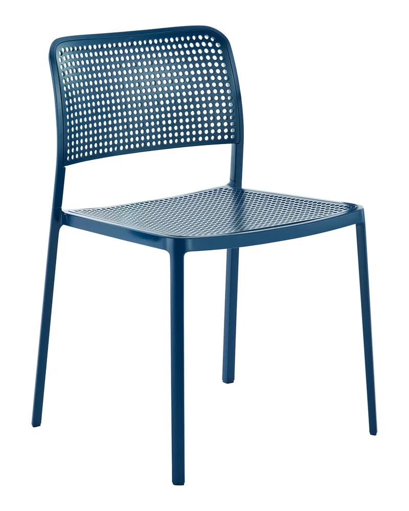 Kartell Stapelbarer Stuhl Audrey - Blau - bemaltes Aluminium - Designer Piero Lissoni 