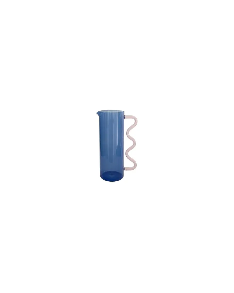 Sophie Lou Jacobsen Karaffe Wave - Blau - Borosilikatglas - Designer Sophie Lou Jacobsen 