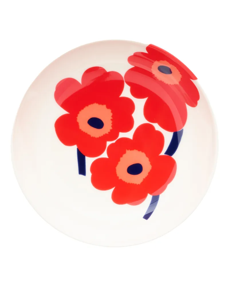 Marimekko Schale Unikko - Rot - Sandstein - Designer Maija Isola 