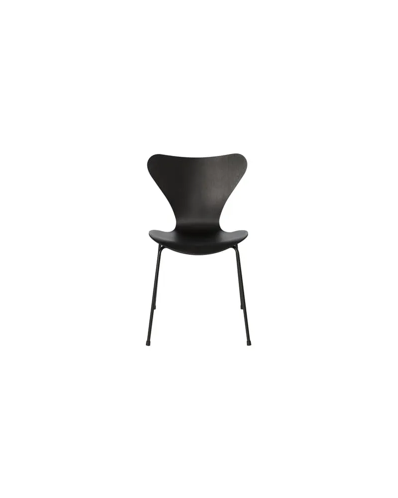 Fritz Hansen Stapelbarer Stuhl Série 7 - Schwarz - Eschefurnier - Designer Arne Jacobsen 