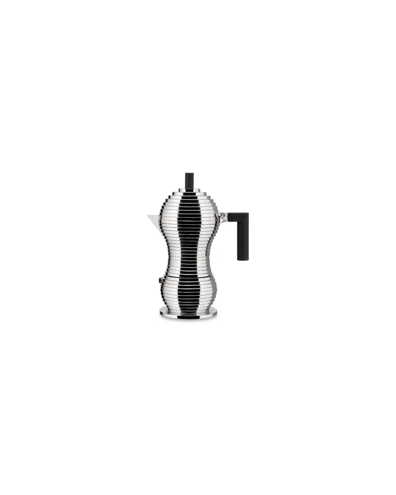 Alessi italienischer Kaffeebereiter Pulcina - Schwarz - Gussaluminium - Designer Michele de Lucchi 