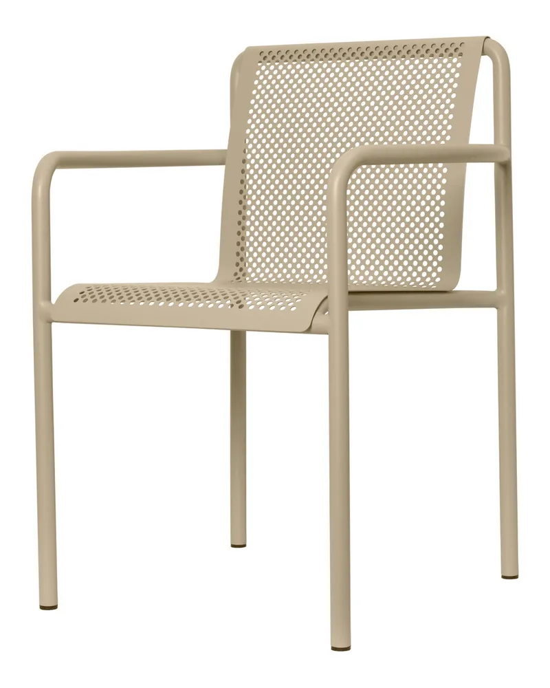 ferm LIVING Armlehnstuhl Dapple - Beige - Verzinkter, pulverbeschichteter Stahl - Designer Says Who 