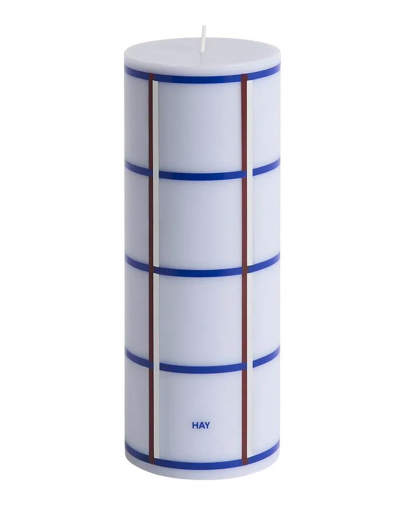 Hay Blockkerze Column - Blau - Stearin 