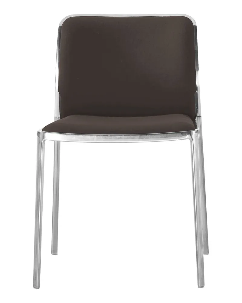 Kartell Stapelbarer Stuhl Audrey - Braun - Gewebe - Designer Piero Lissoni 
