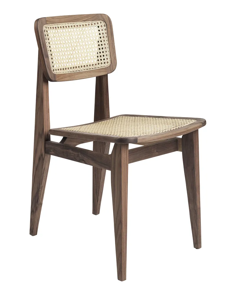 Gubi Stuhl Gascoin - Holz natur - Rattan-Geflecht - Designer Marcel Gascoin 