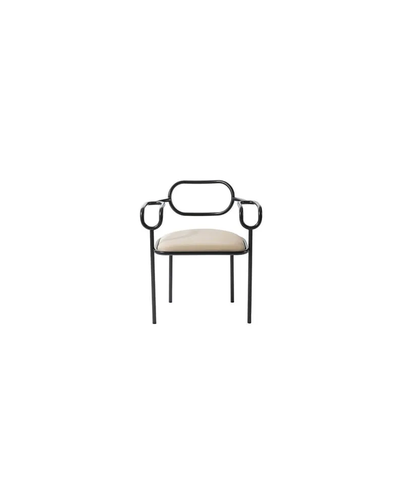 Cappellini Gepolsterter Sessel 01 Chair - Beige - Eisen, lackiert - Designer Shiro Kuramata 