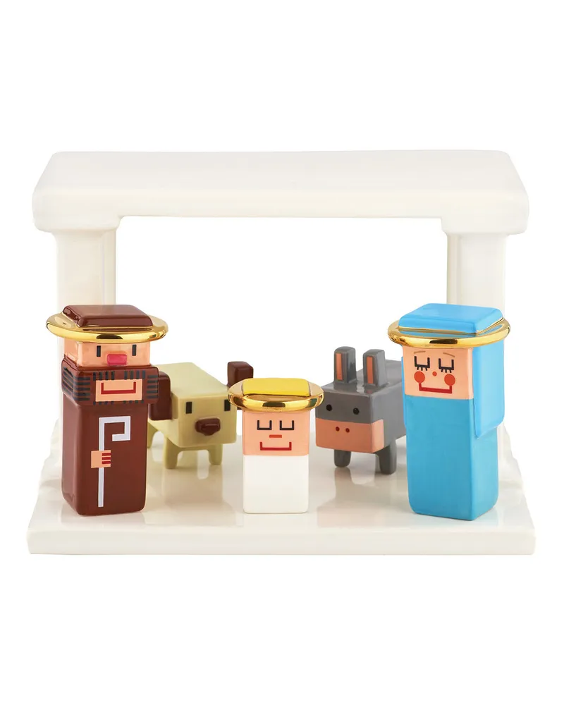 Alessi Krippe Cubik - Bunt - Porzellan - Designer Massimo Giacon 