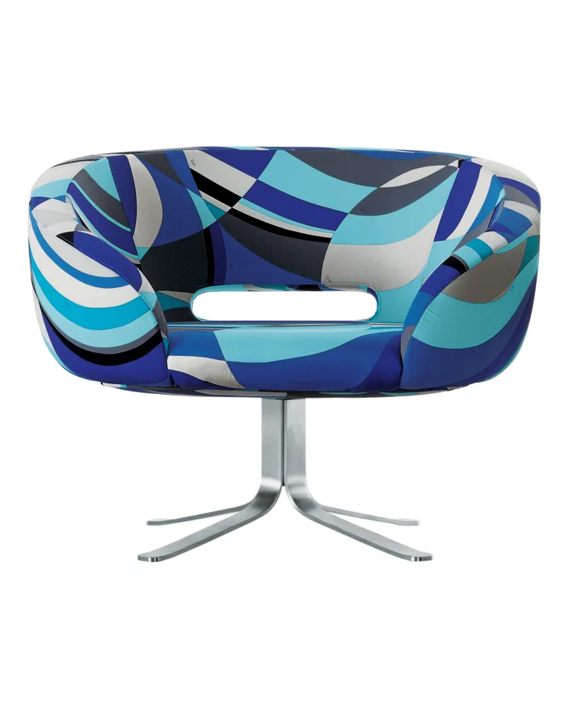 Cappellini Gepolsterter Sessel Rive Droite - Blau - Polyurethan-Schaum - Designer Patrick Norguet 