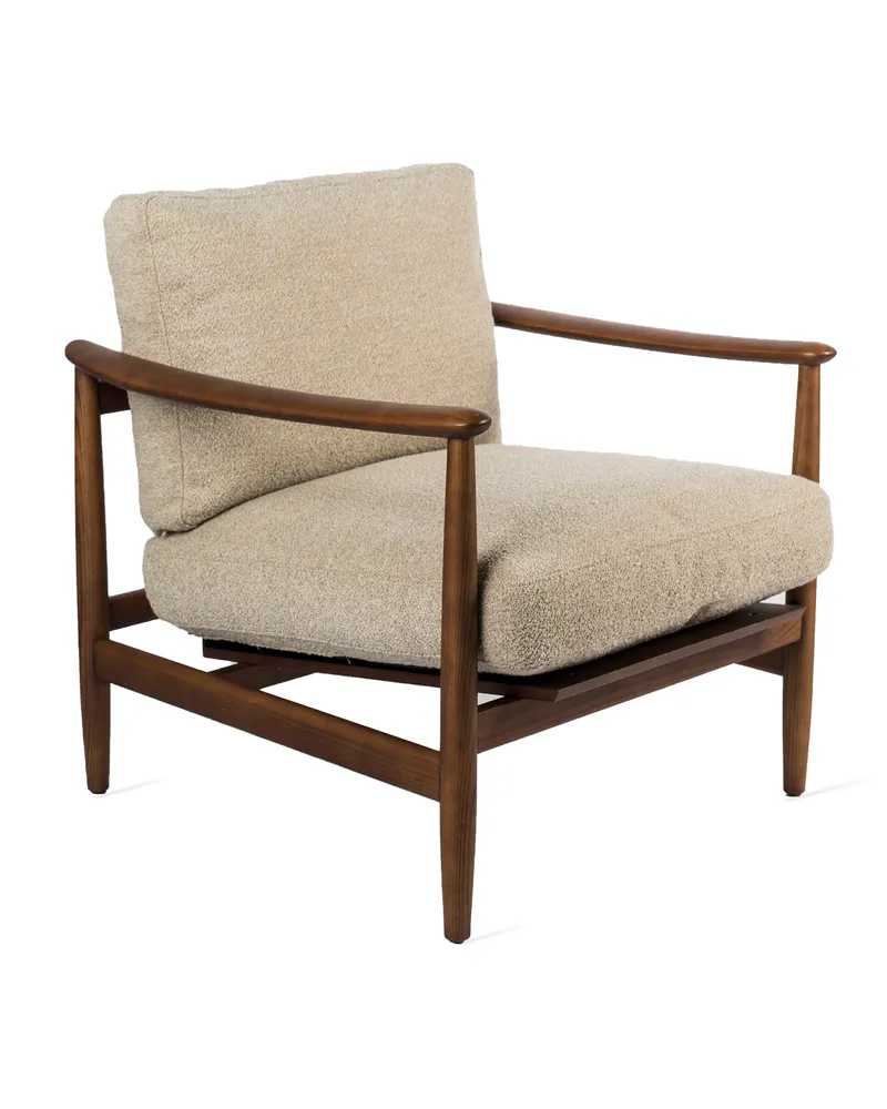 POLSPOTTEN Gepolsterter Sessel Fauteuil bois - Beige - Esche massiv FSC 
