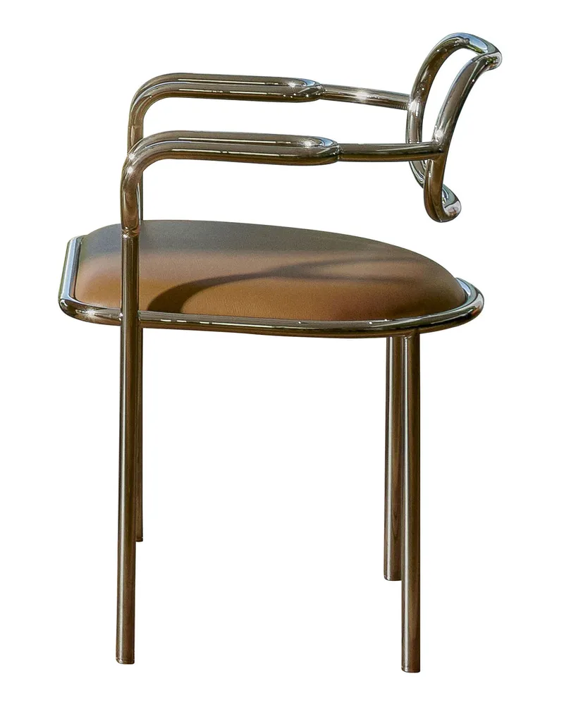 Cappellini Gepolsterter Sessel 01 Chair - Braun - Mehrschicht-Buchenholz - Designer Shiro Kuramata 