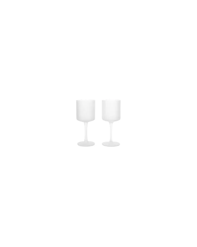 ferm LIVING Weißweinglas Ripple - Designer Trine Andersen 
