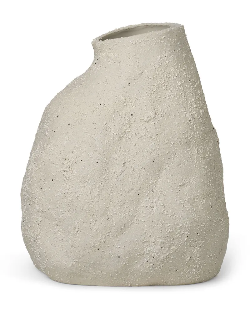 ferm LIVING Vase Vulca - Weiß - emaillierter Sandstein - Designer Trine Andersen 