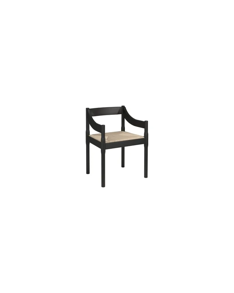 Fritz Hansen Sessel Carimate - Schwarz - Leinenseil - Designer Vico Magistretti 