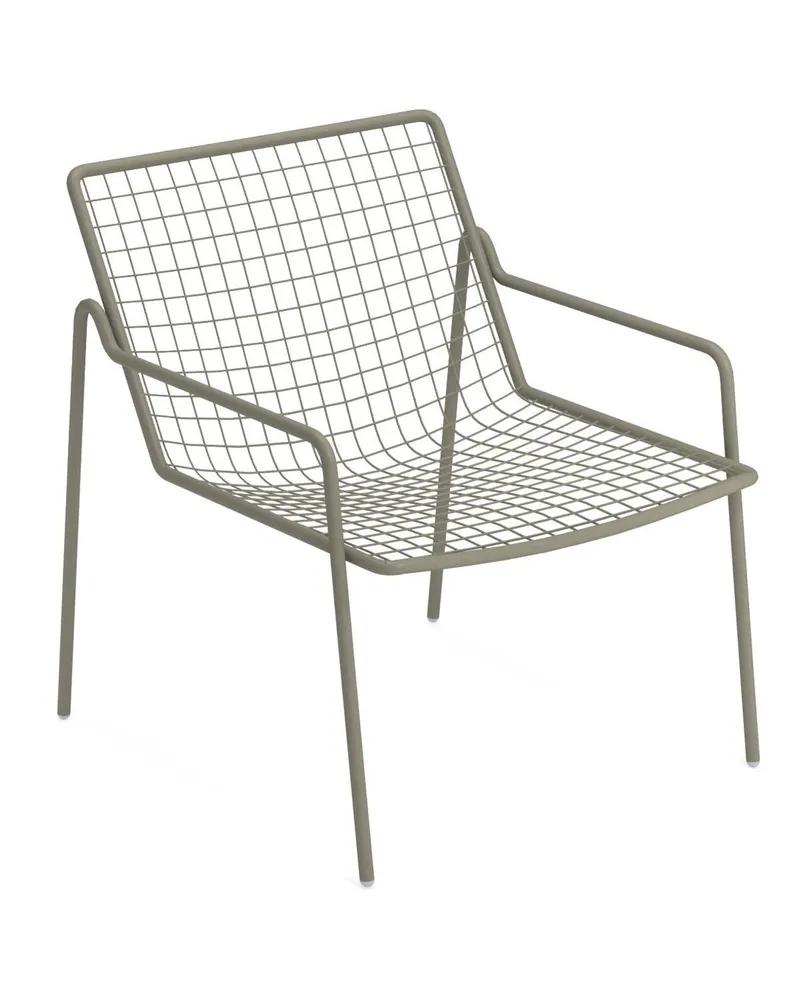 EMU Niedrig stapelbarer Sessel Rio R50 - Grau - Stahl - Designer Anton Cristell 