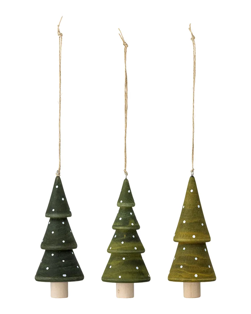 Bloomingville Weihnachtskugel Jayli - Grün - Kautschukholz 
