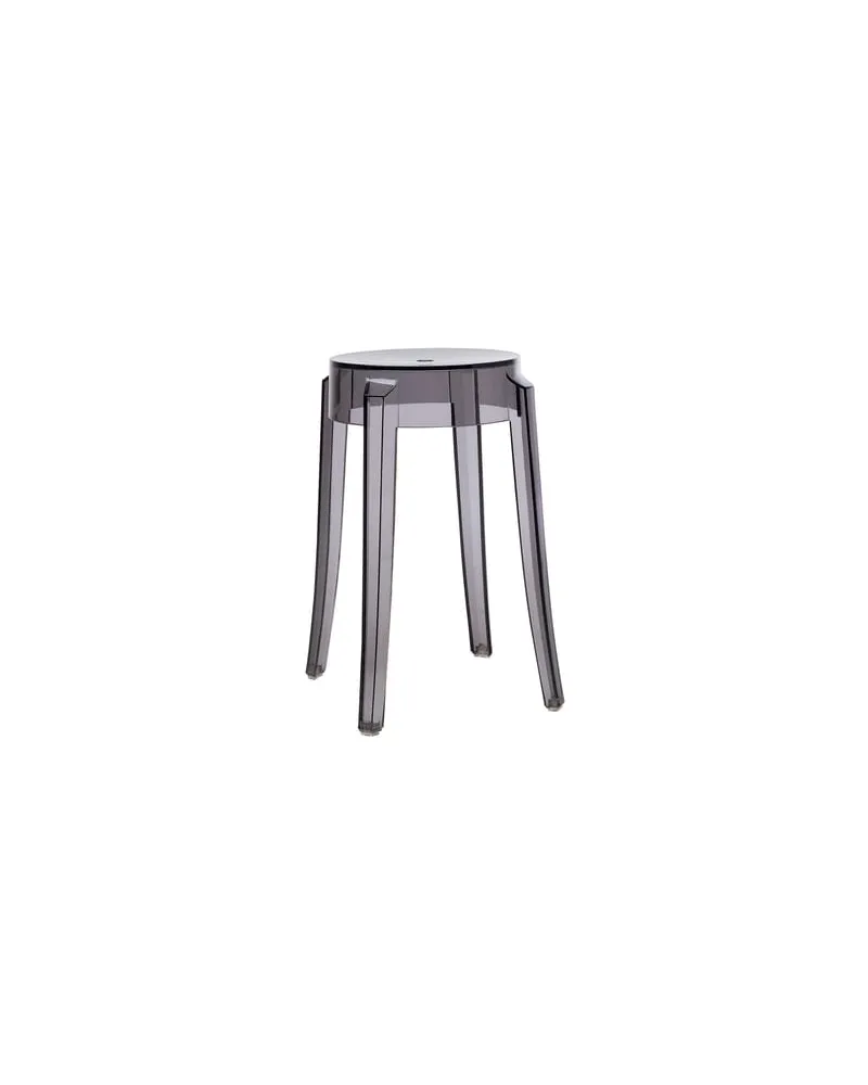 Kartell Stappelbarer Hocker Ghost - Grau - Polykarbonat - Designer Philippe Starck 