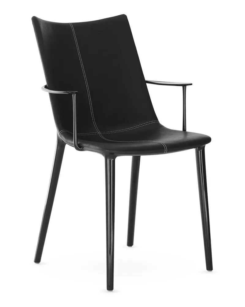 Kartell Gepolsterter Stuhl H. H.H - Schwarz - Recyceltes Polyurethan - Designer Philippe Starck 