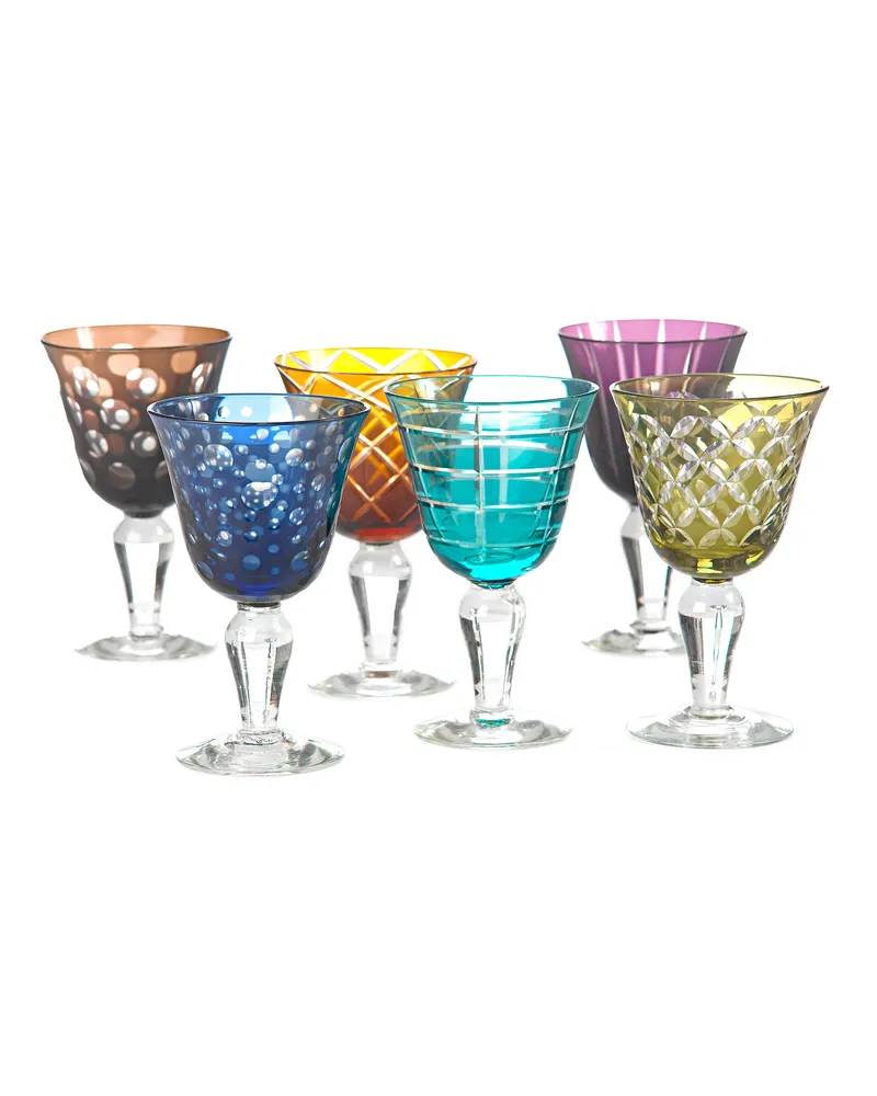 POLSPOTTEN Weinglas Cutting - Bunt - Glas - Designer Pols Potten Studio 
