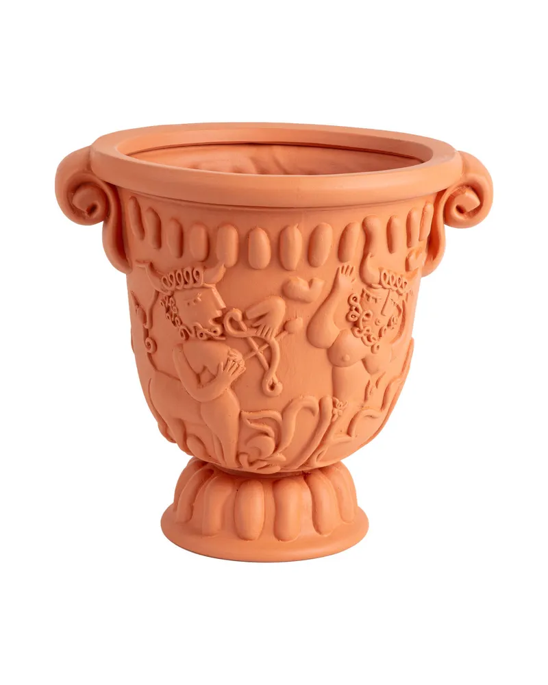 Seletti Blumentopf Magna Graecia - Orange - Terrakotta - Designer Antonio Aricò 