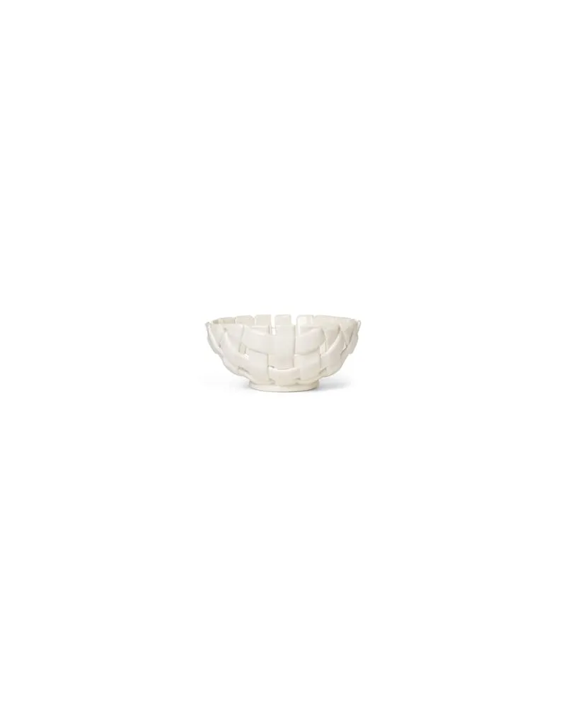 ferm LIVING Korb Plait - Weiß - emaillierte Keramik - Designer Trine Andersen 