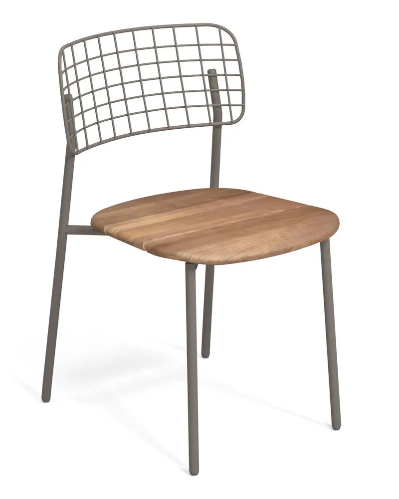 EMU Stapelbarer Stuhl Lyze - Holz natur - Teakholz - Designer Florent Coirier 
