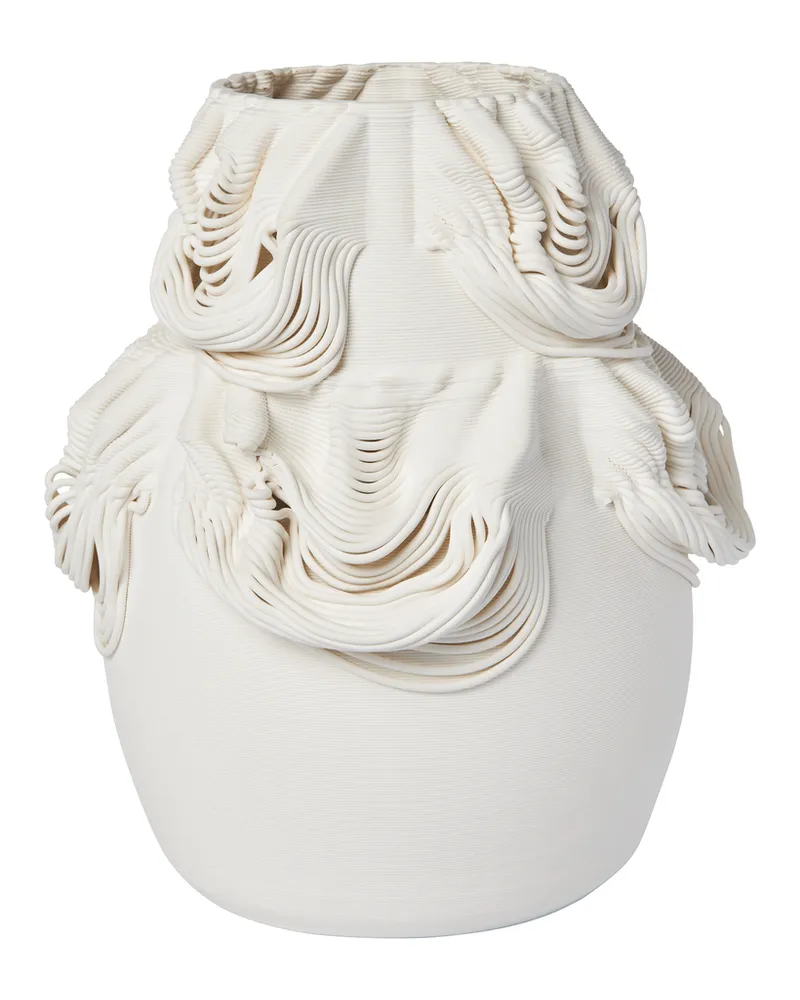 ferm LIVING Vase Drisca - Weiß - Sandstein 
