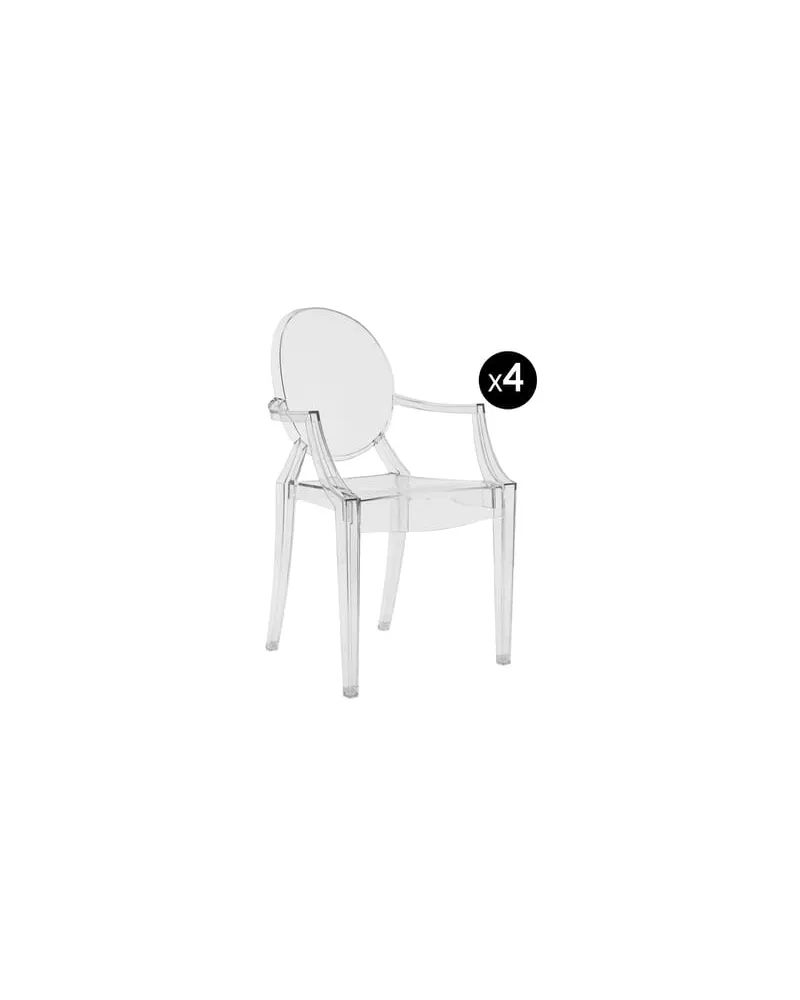 Kartell Stapelbarer Sessel Ghost - Transparent - Polycarbonat 2.0 - Designer Philippe Starck 